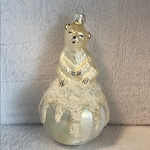 Vintage Polar Bear on a Snow ball.